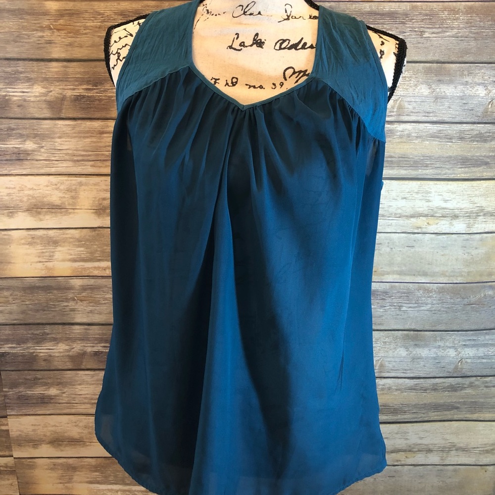 Jack jade green sheer shell blouse